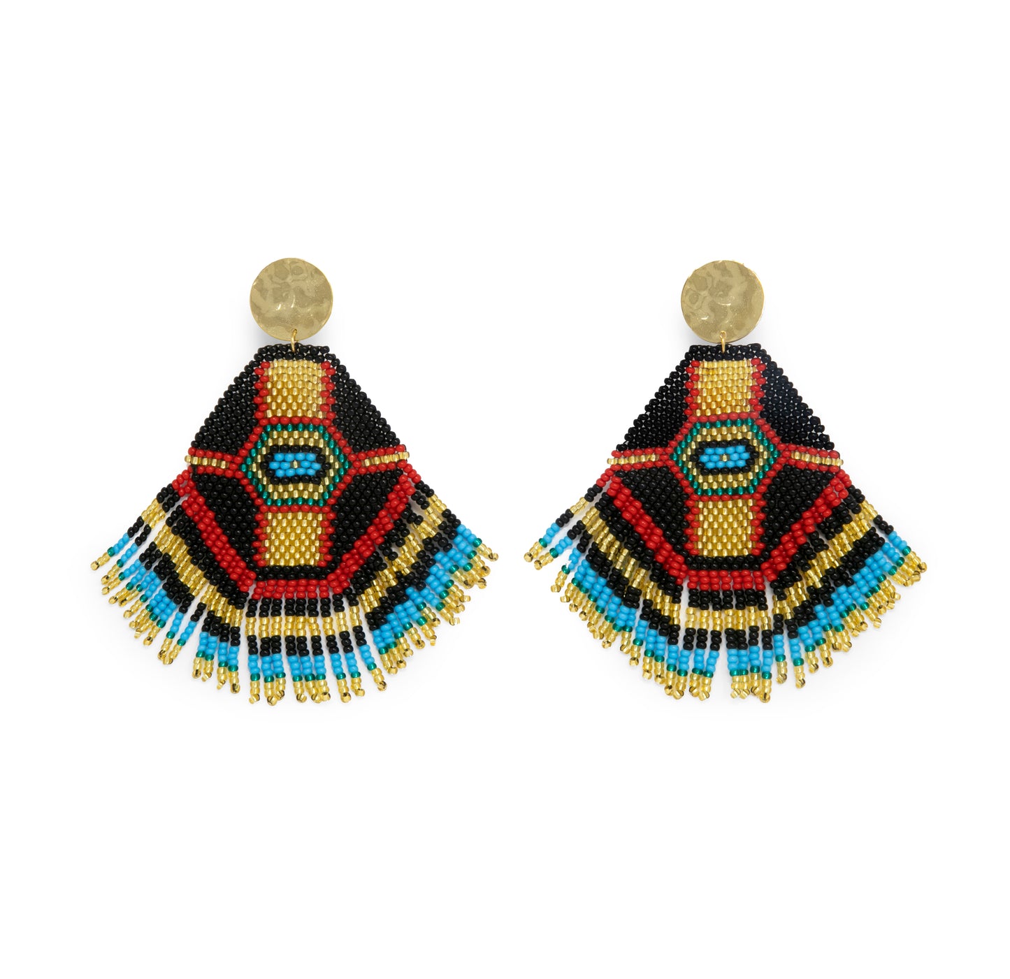 Boho-Chic Handcrafted Beaded Earrings 18K Gold-Plated