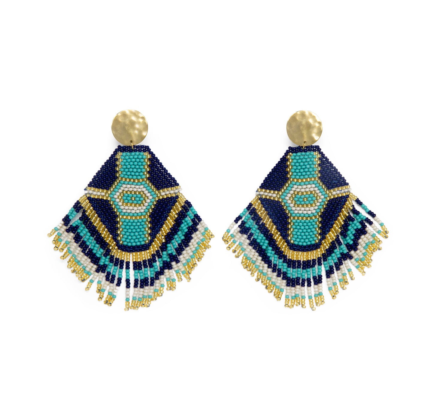 Boho-Chic Handcrafted Beaded Earrings 18K Gold-Plated