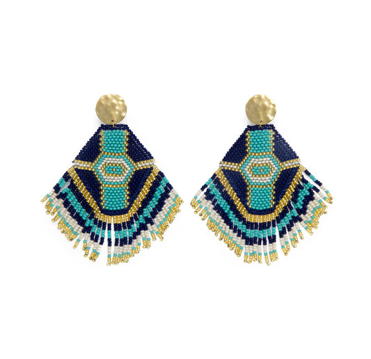Boho-Chic Handcrafted Beaded Earrings 18K Gold-Plated