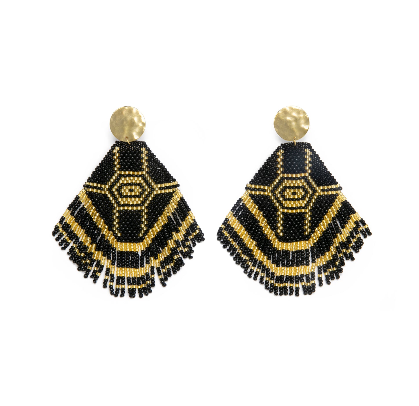 Boho-Chic Handcrafted Beaded Earrings 18K Gold-Plated
