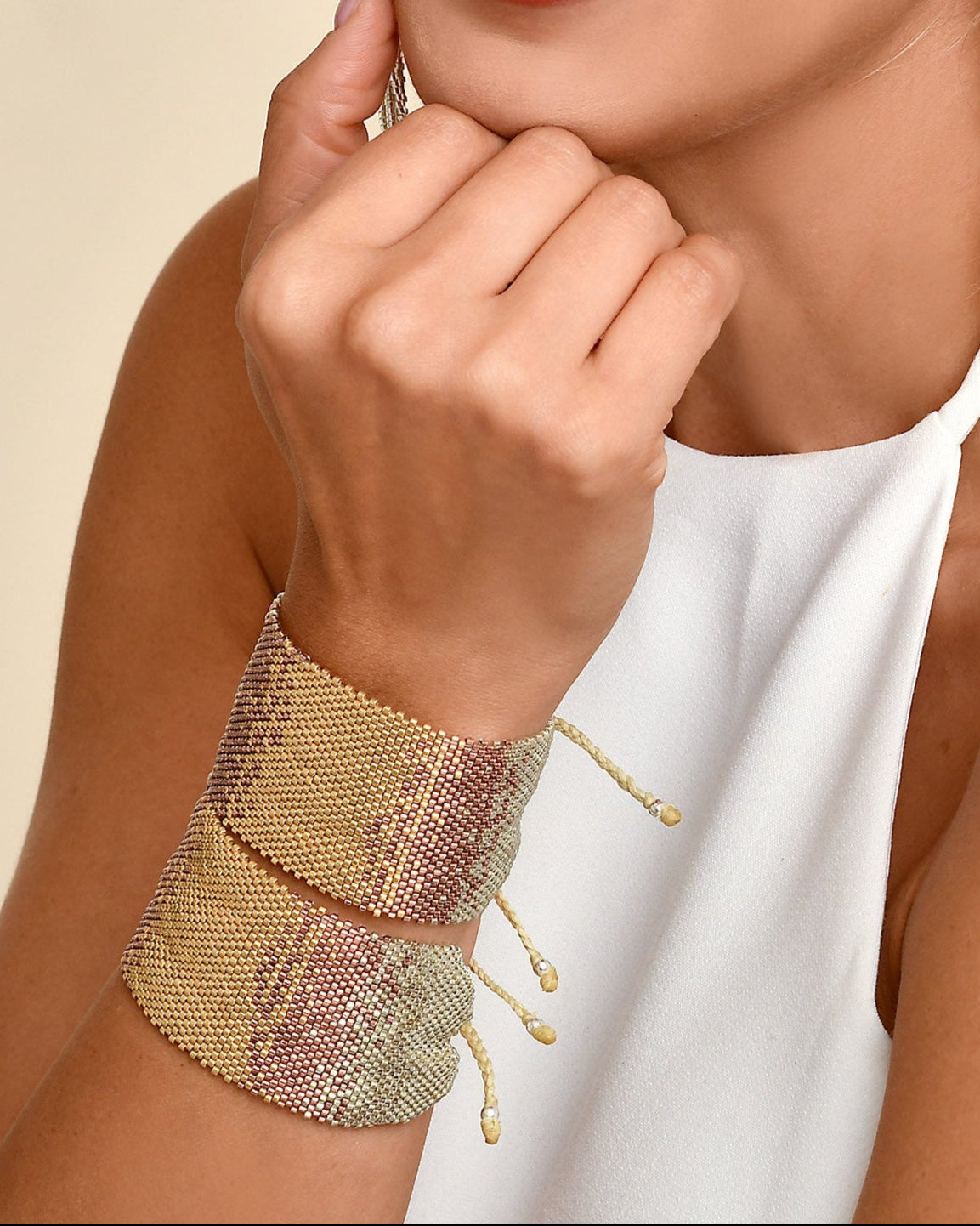 Miyuki Bracelet Gold Rose Boho Chic