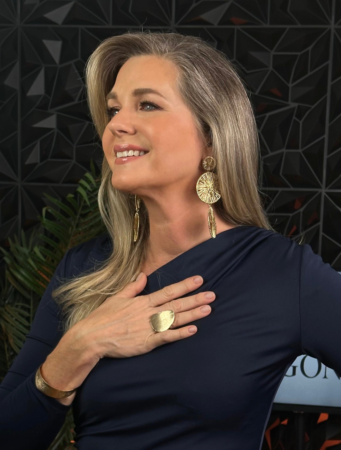 Golden Radiance Statement Earrings