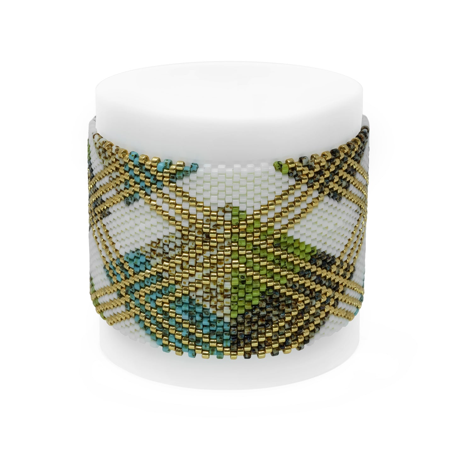 Miyuki Bracelet Green/Blue Geo Boho Chic