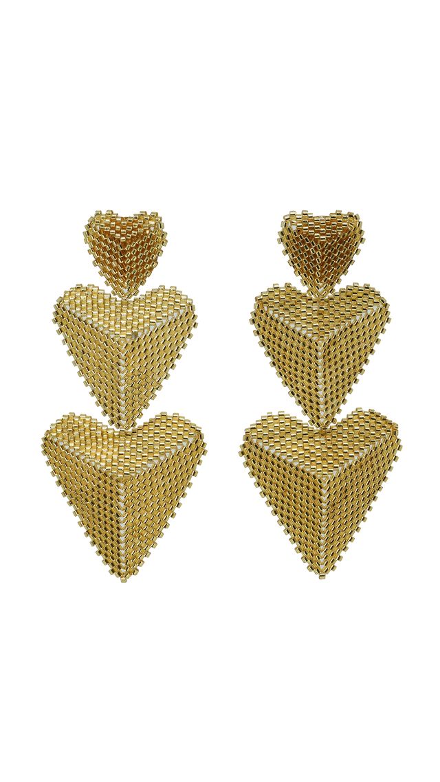 Miyuki Heart Statement Earrings