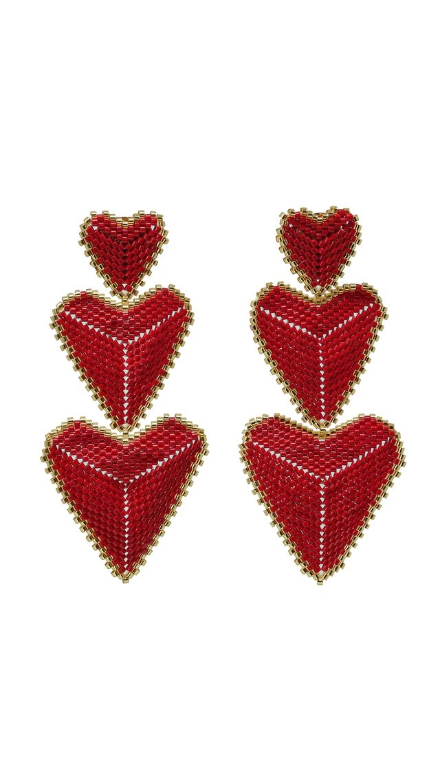 Miyuki Heart Statement Earrings