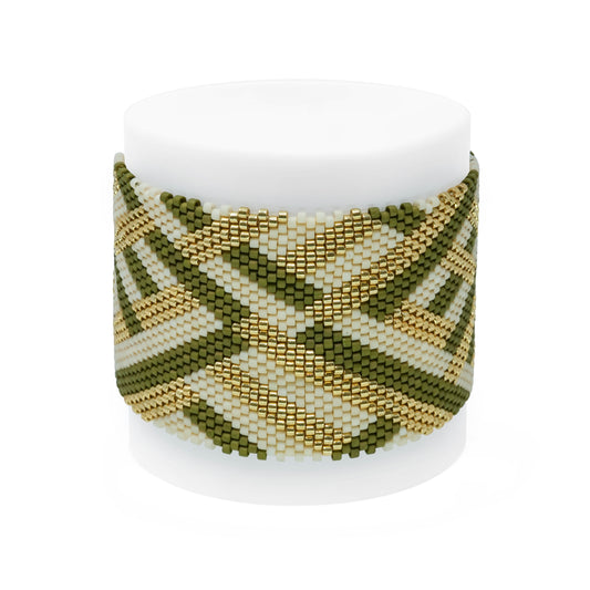 Miyuki Bracelet Striped Gold & Green Boho Chic