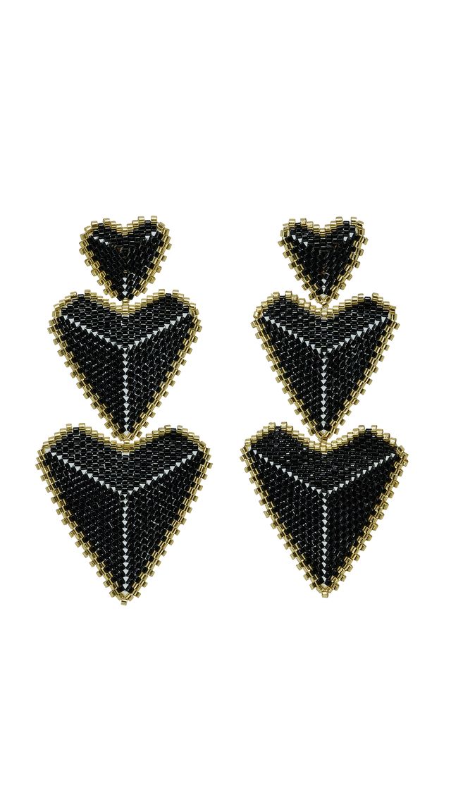 Miyuki Heart Statement Earrings
